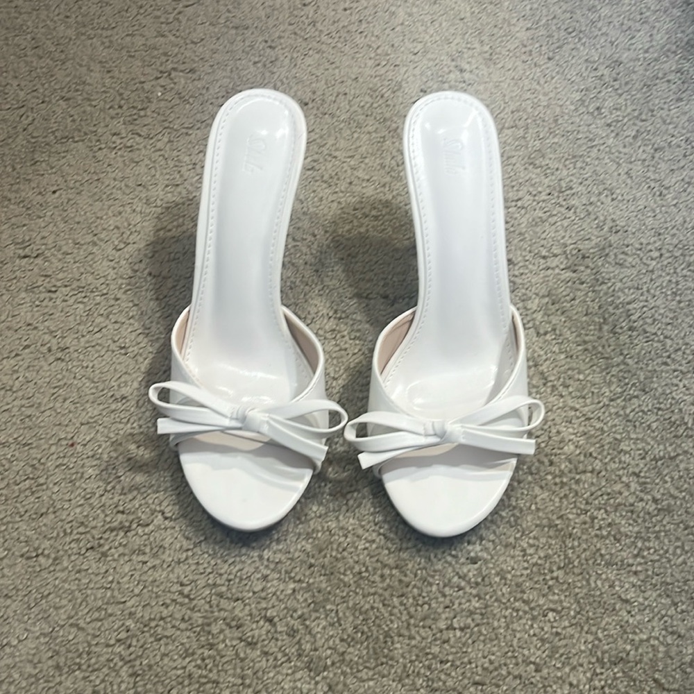 Shein white bow mule sandal